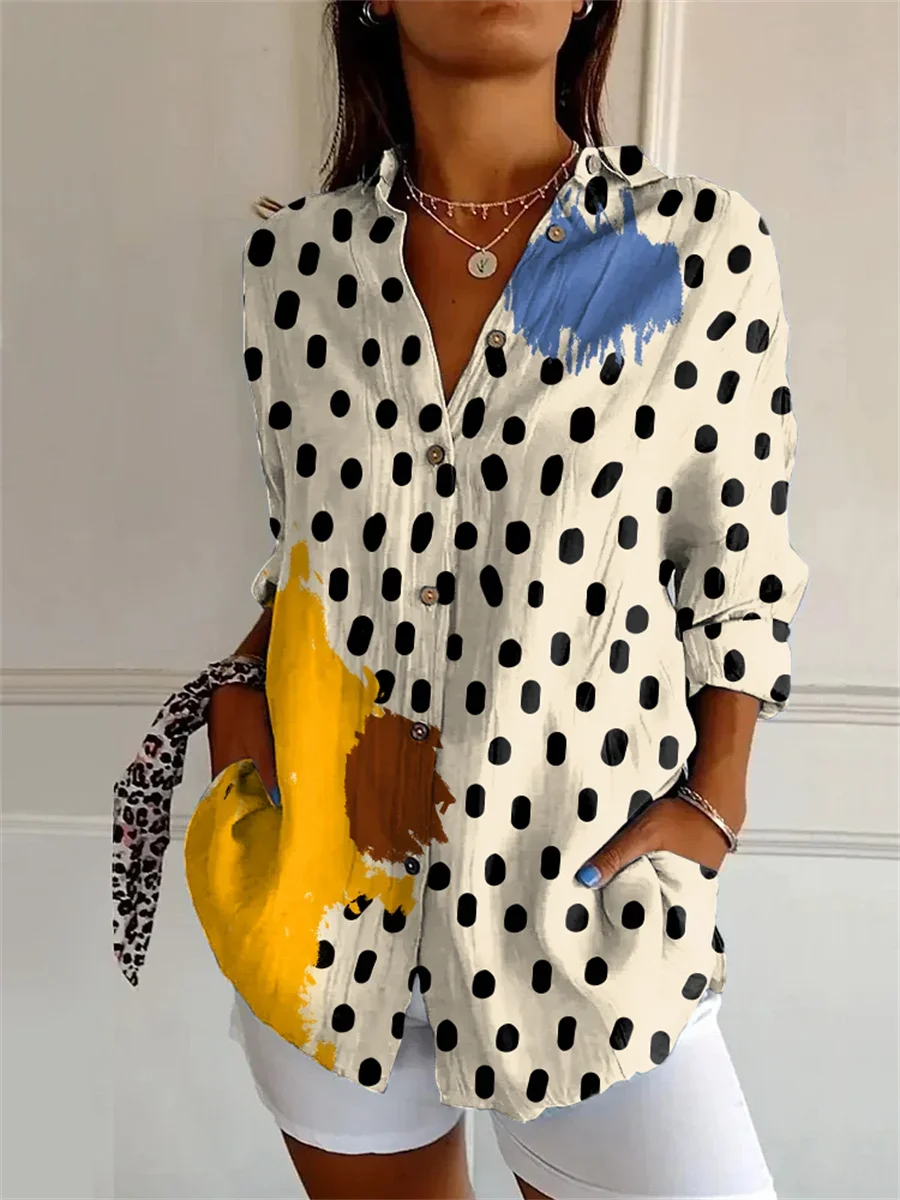 Camisa Feminina de Manga Estampa Digital 3D  Tamanho Grande - Eleonora