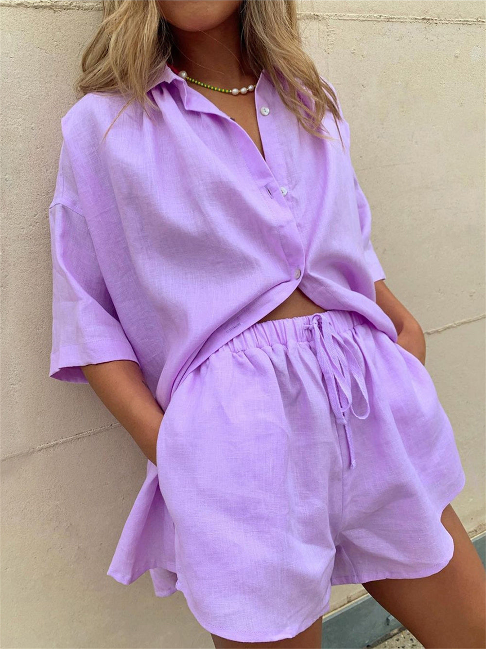 Conjunto Feminino Blusa de Meia Manga Shorts - Jasmine Camacho