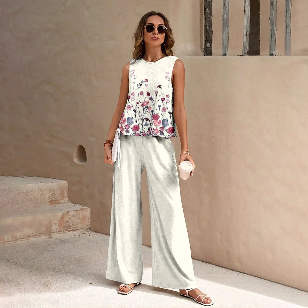 Conjunto Feminino Blusa e Calça Estampa Digital - Leticia