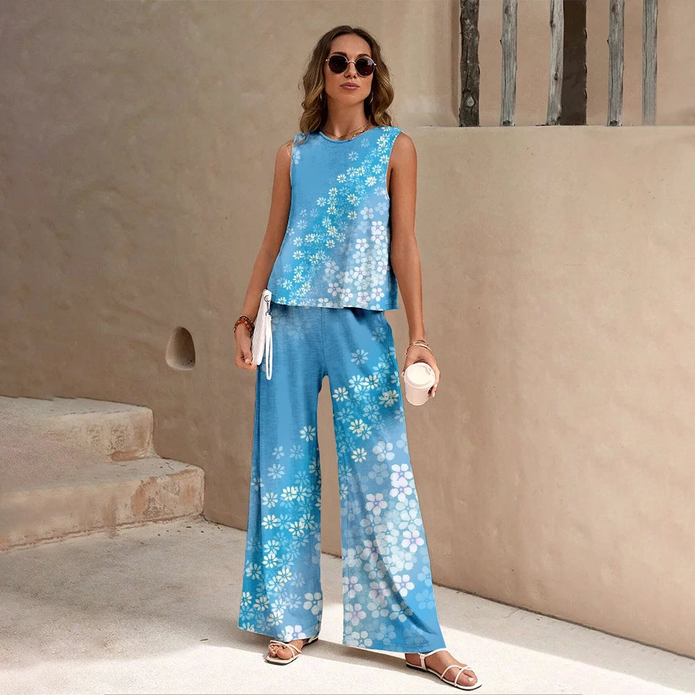 Conjunto Feminino Blusa e Calça Estampa Digital - Leticia