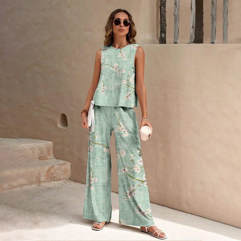 Conjunto Feminino Blusa e Calça Estampa Digital - Leticia