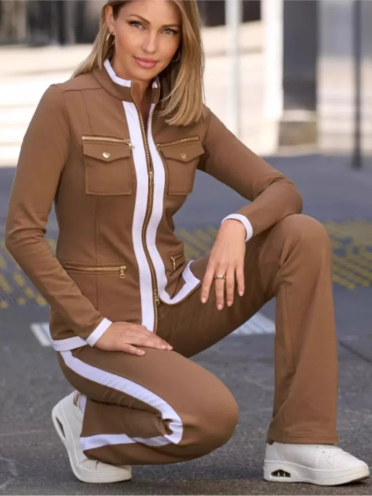 Conjunto Feminino Calça e Jaqueta Casual Outfit - Flora