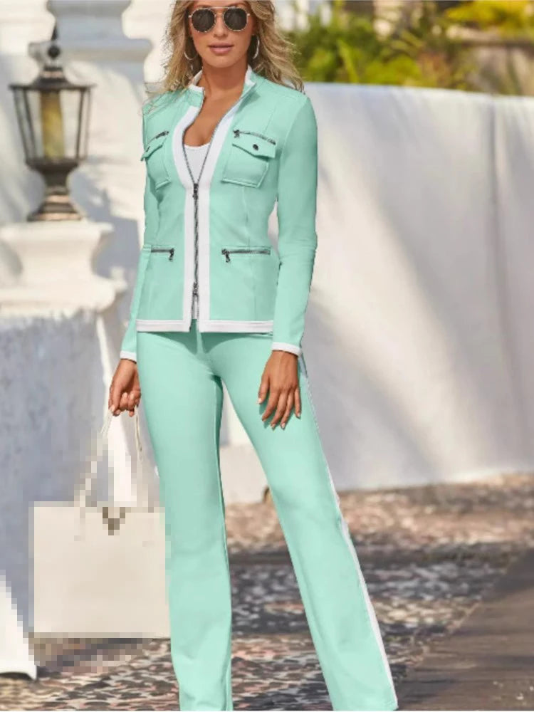 Conjunto Feminino Calça e Jaqueta Casual Outfit - Flora