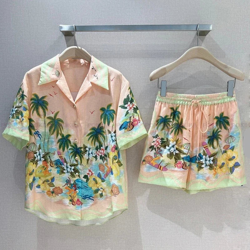 Conjunto Feminino Camisa e Shorts Estampa Digital - Dayse