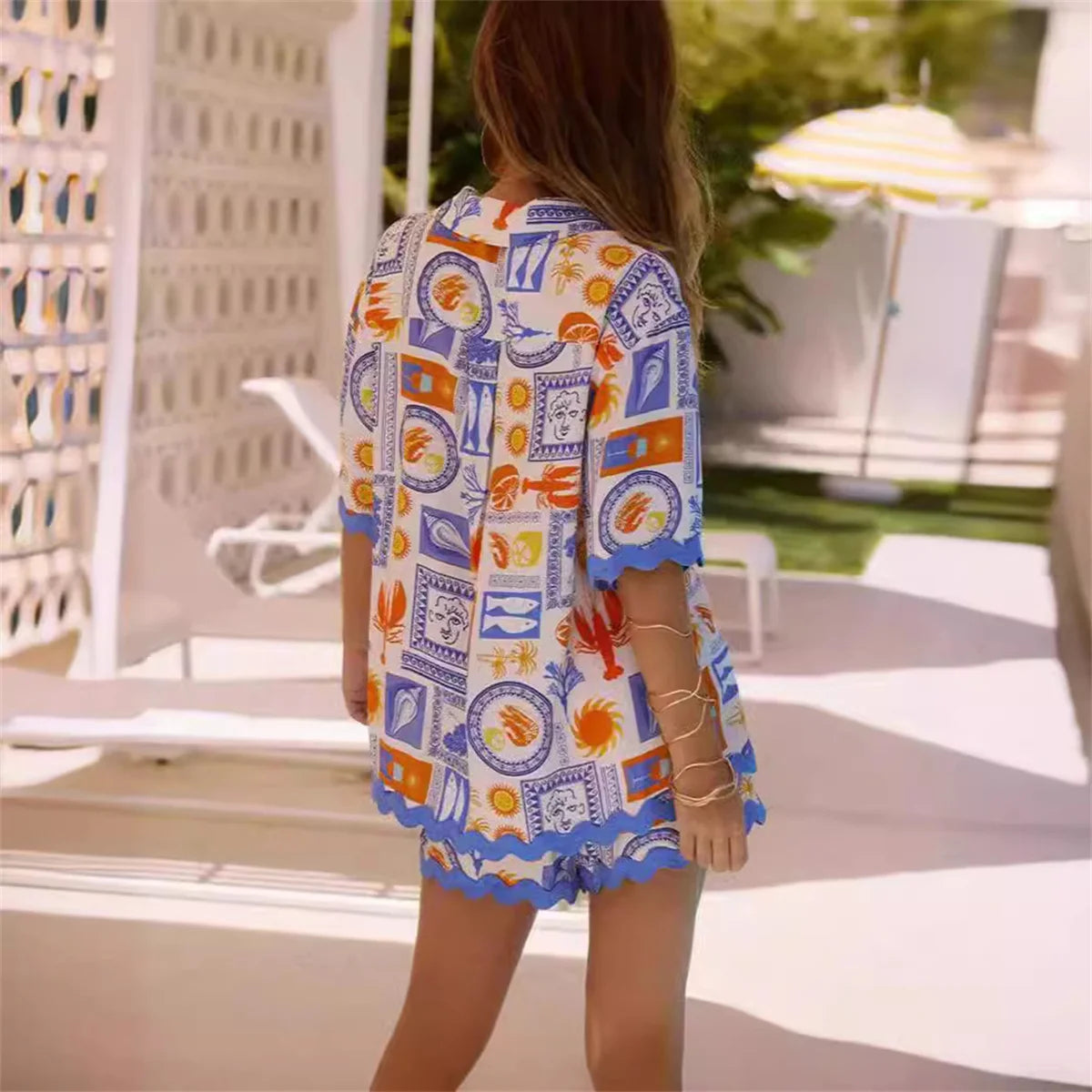 conjunto feminino estampa digital costas