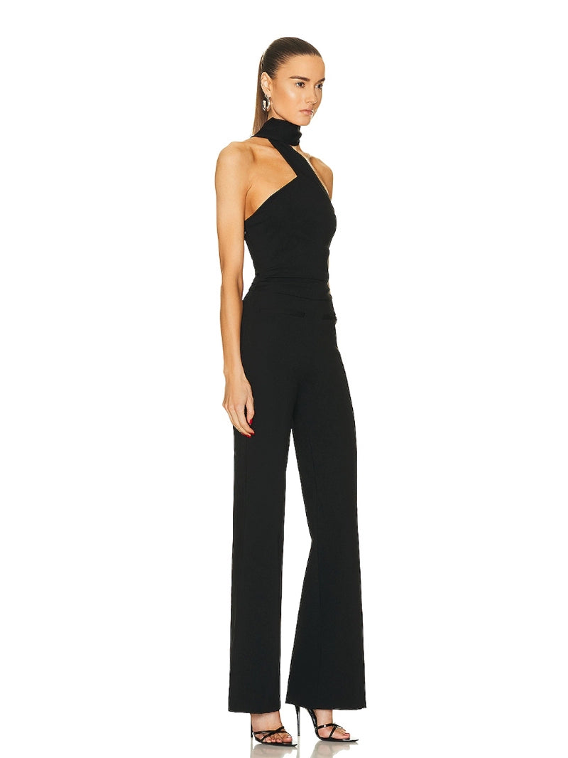 Thai Fashion Brand Female Summer Fancy Socialite Elegant Halter Backless Sexy Classy Unique Sling Vacation Jumpsuit