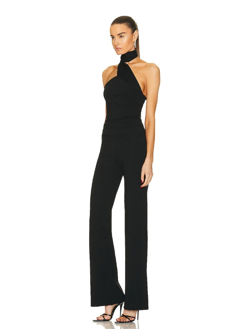 Thai Fashion Brand Female Summer Fancy Socialite Elegant Halter Backless Sexy Classy Unique Sling Vacation Jumpsuit