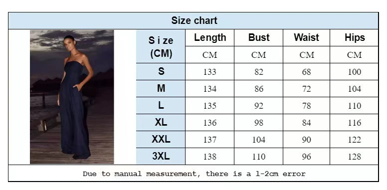 Western Style New Fashion Sexy Tube Top One-Piece Wide Leg Pants Jumpsuit Sexy Slim Fit Jumpsuit