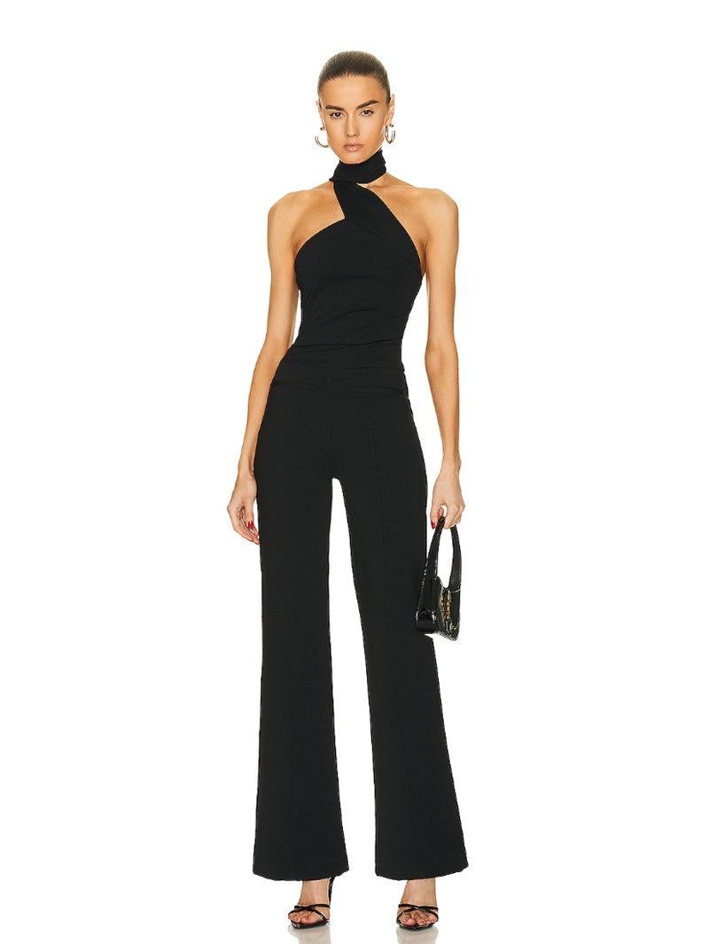 Thai Fashion Brand Female Summer Fancy Socialite Elegant Halter Backless Sexy Classy Unique Sling Vacation Jumpsuit