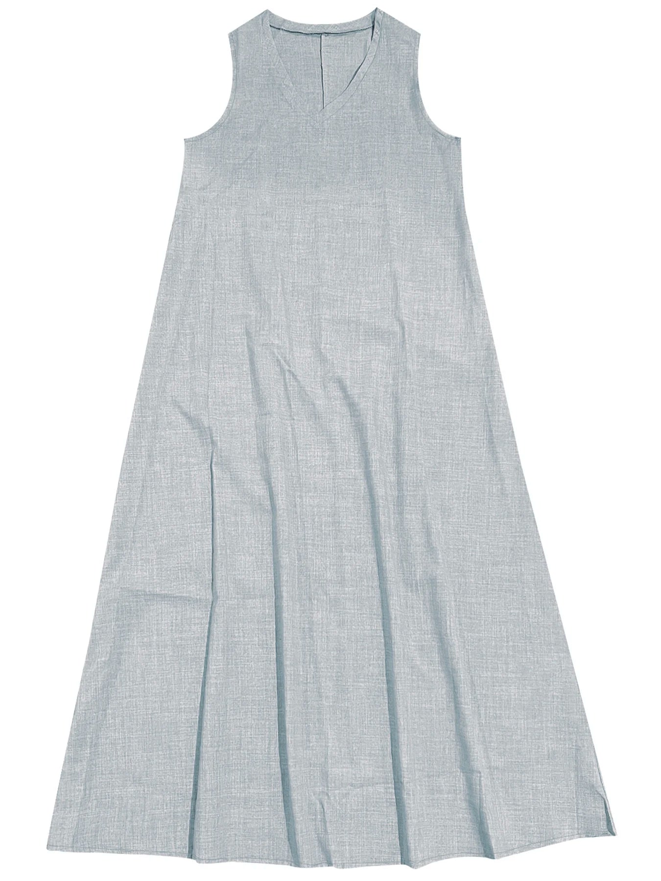 Plus size European Beach Dress Casual Tank Top Soft Material V-Neck Loose Style Medium Length Dress