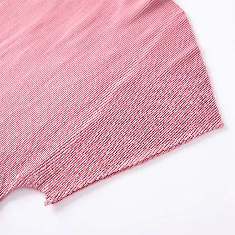 YUDX Pleated Half High Neck Profile Black T-shirts Women 2024 Summer Korean Fashion Causal Tops Designer Aesthetic Clothing