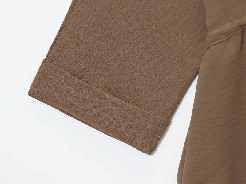 MUJER 2025 Women's Pants Sets High Waist Baggy Pants Sets for Women 2 Pieces Summer Casual Woman Outfit Long Sleeve Shirts Woman