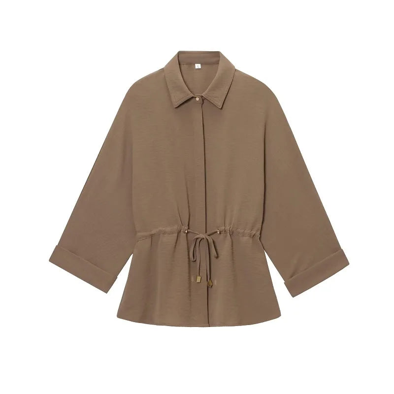 MUJER 2025 Women's Pants Sets High Waist Baggy Pants Sets for Women 2 Pieces Summer Casual Woman Outfit Long Sleeve Shirts Woman