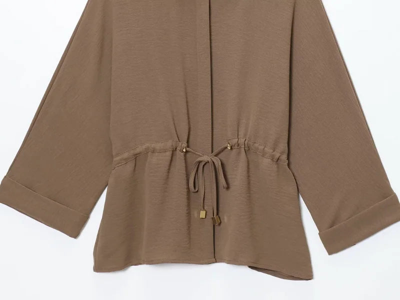 MUJER 2025 Women's Pants Sets High Waist Baggy Pants Sets for Women 2 Pieces Summer Casual Woman Outfit Long Sleeve Shirts Woman