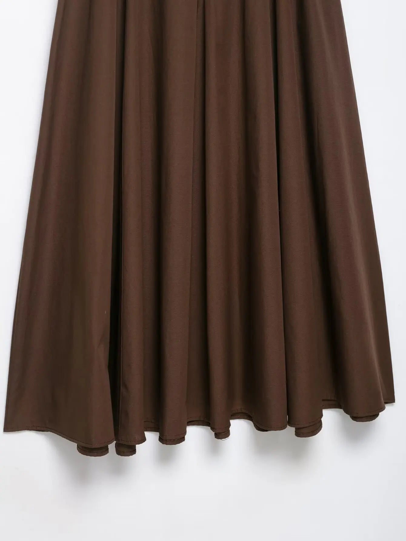 ZBZR Primavera Novo Vestido Midi F Estilo Saia Linha A Cintura Alta E Fibra de Poliéster Sem Mangas Vestido Col...