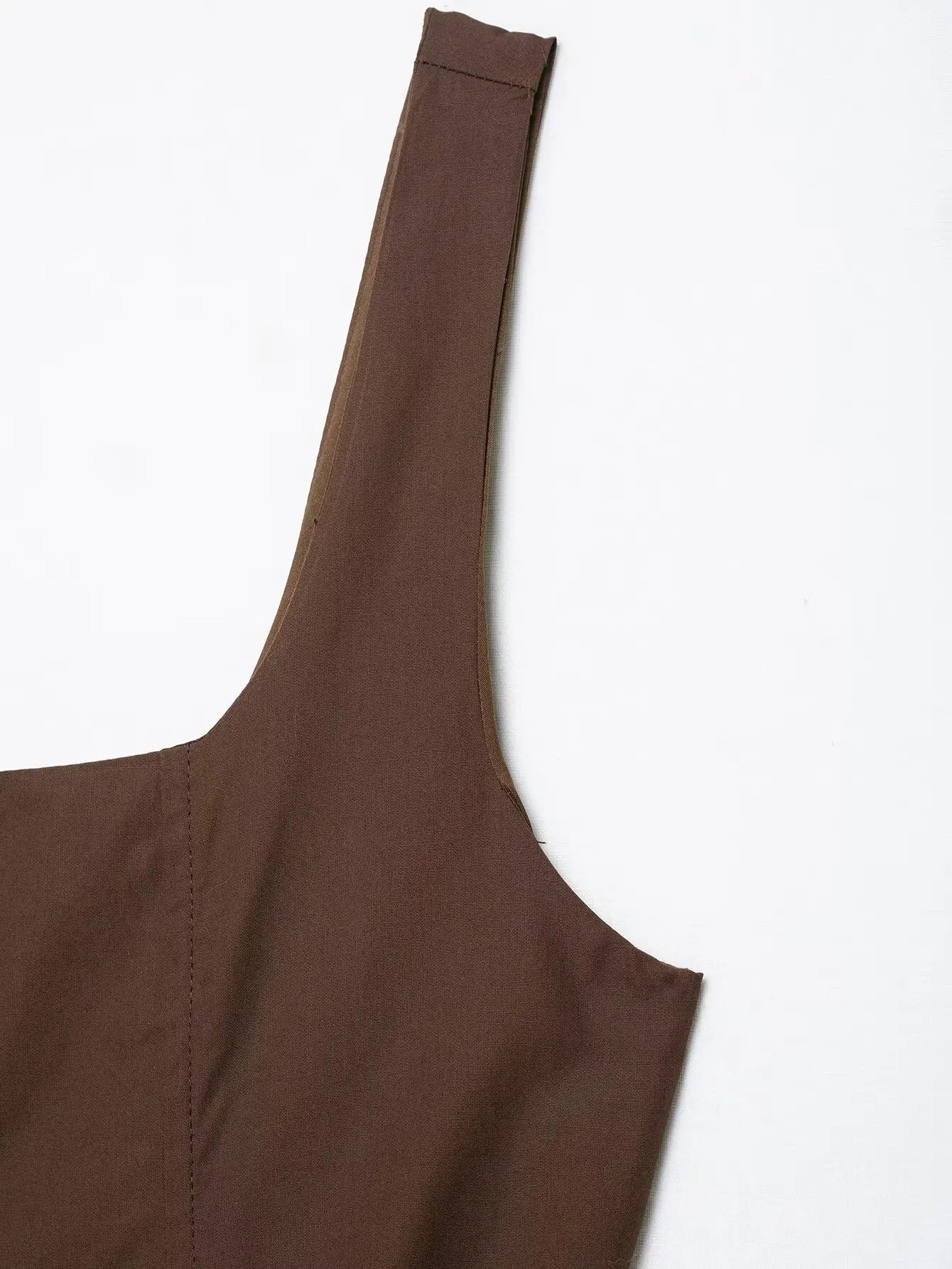 ZBZR Primavera Novo Vestido Midi F Estilo Saia Linha A Cintura Alta E Fibra de Poliéster Sem Mangas Vestido Col...