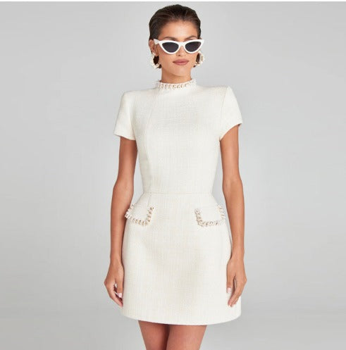 Vestido Curto Feminino Social Elegante de Tweed - Sofy