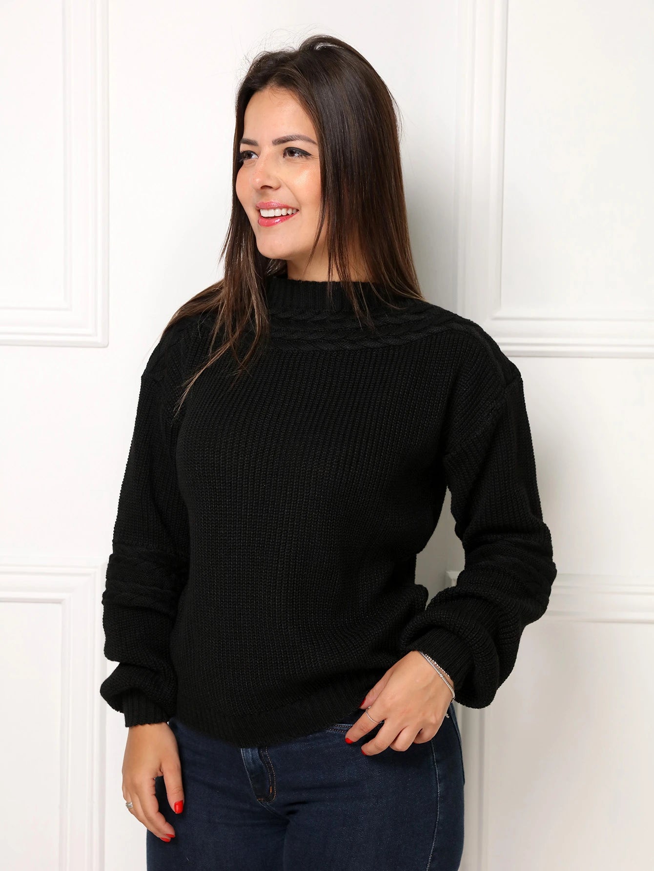 Vendedor Indicado
steve store moda feminina trico blusa manga longa com tranca moda outono e inverno