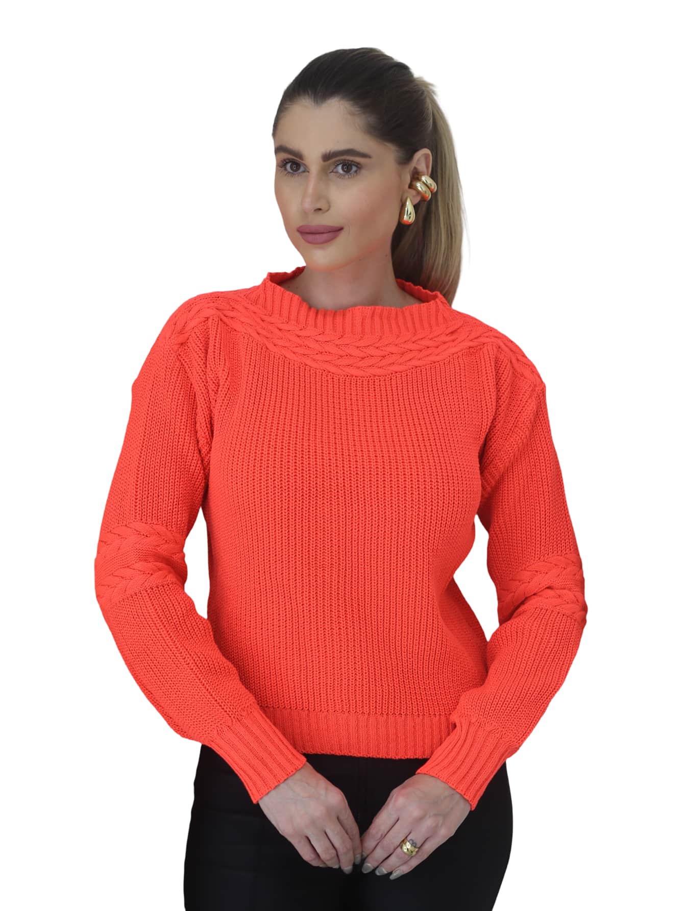 Vendedor Indicado
steve store moda feminina trico blusa manga longa com tranca moda outono e inverno