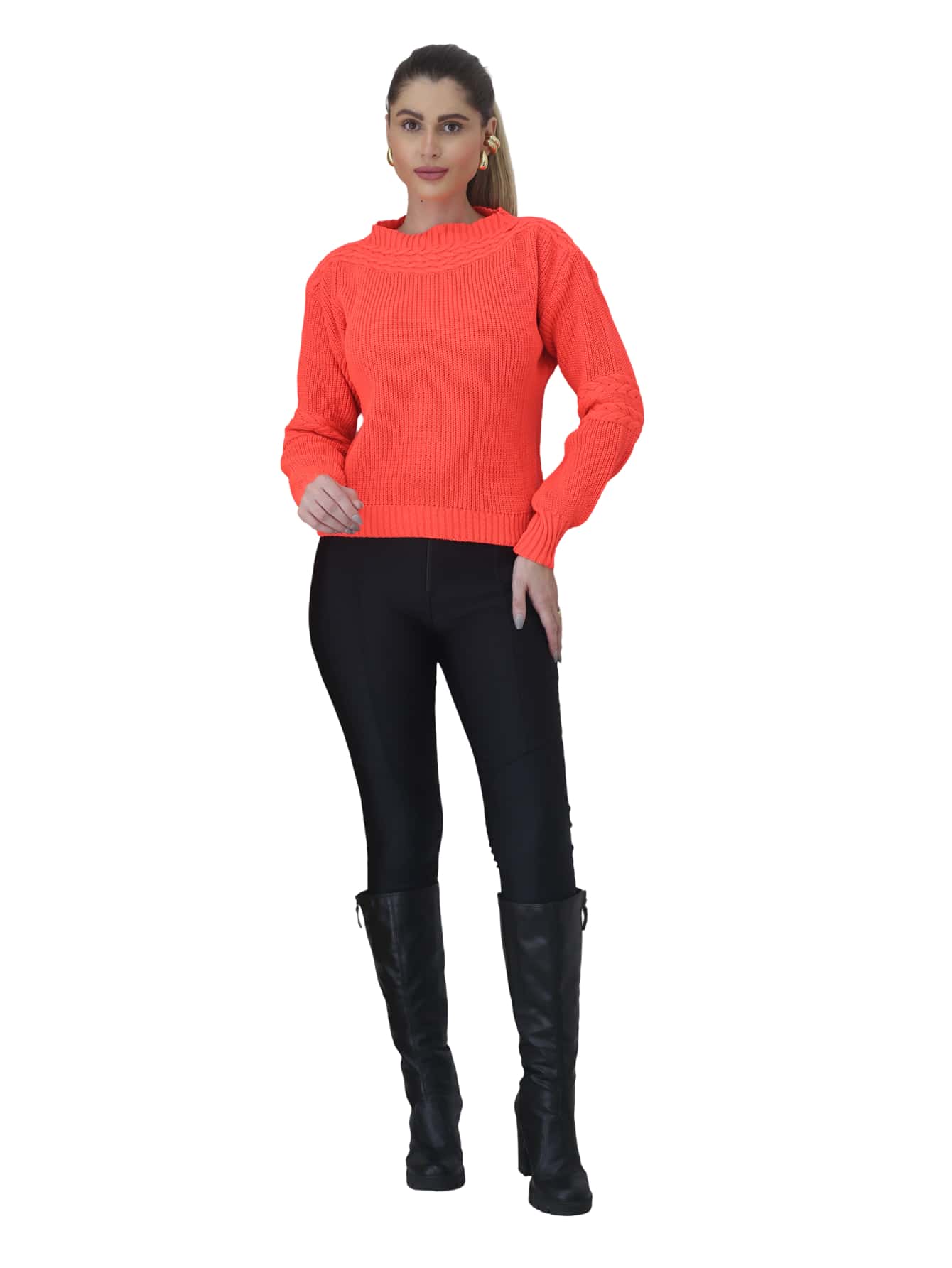 Vendedor Indicado
steve store moda feminina trico blusa manga longa com tranca moda outono e inverno