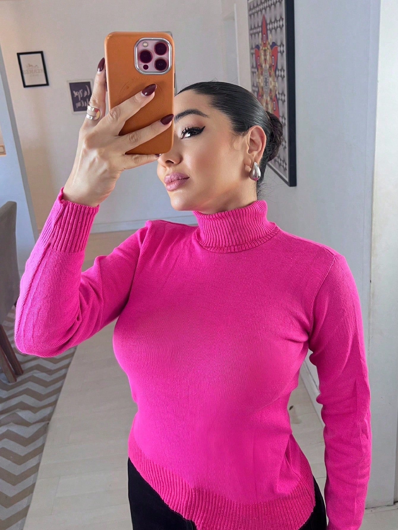 Blusa Tricot Linho Gola Alta La Basica Eastino Lindo Moda