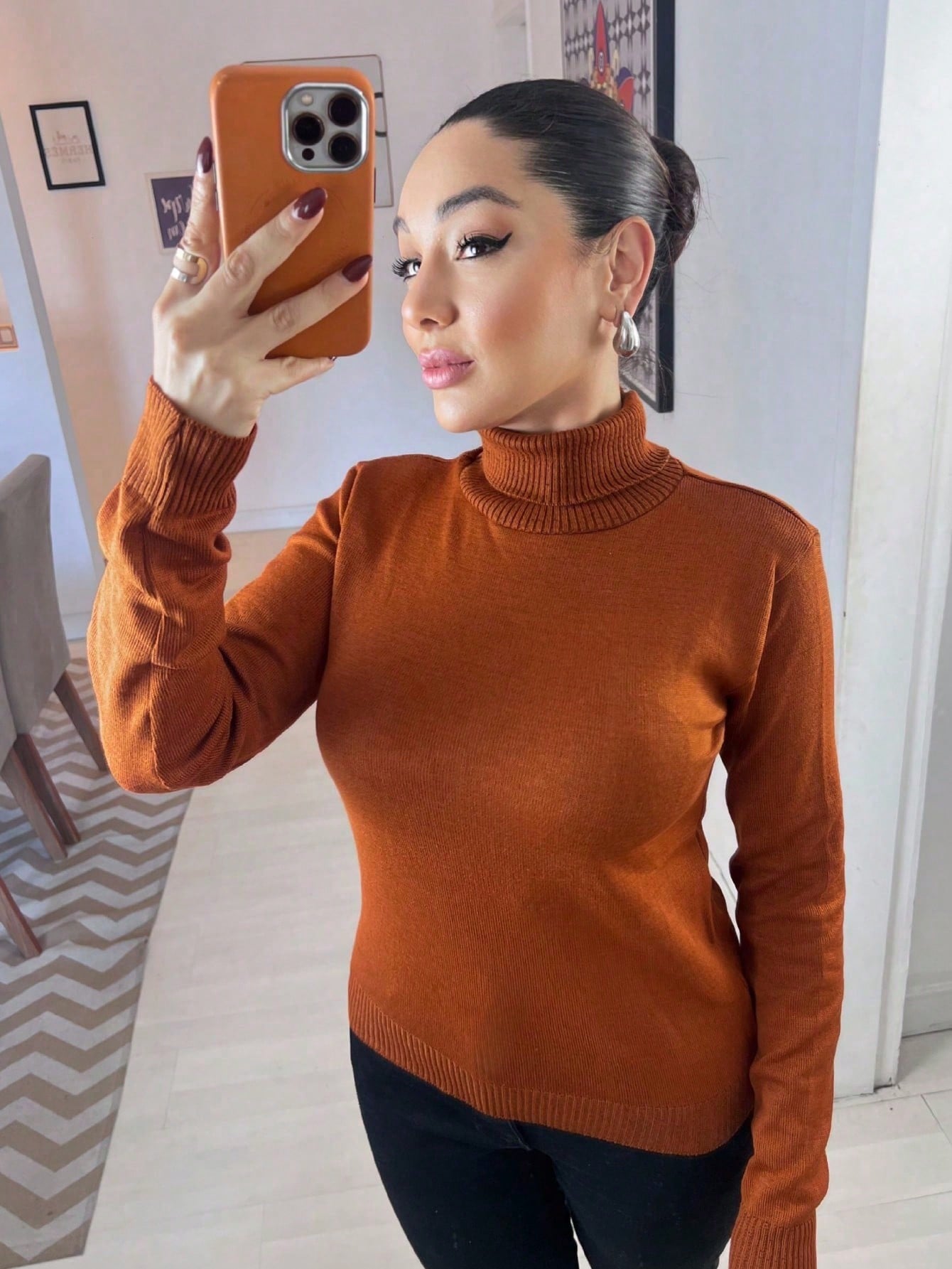 Blusa Tricot Linho Gola Alta La Basica Eastino Lindo Moda