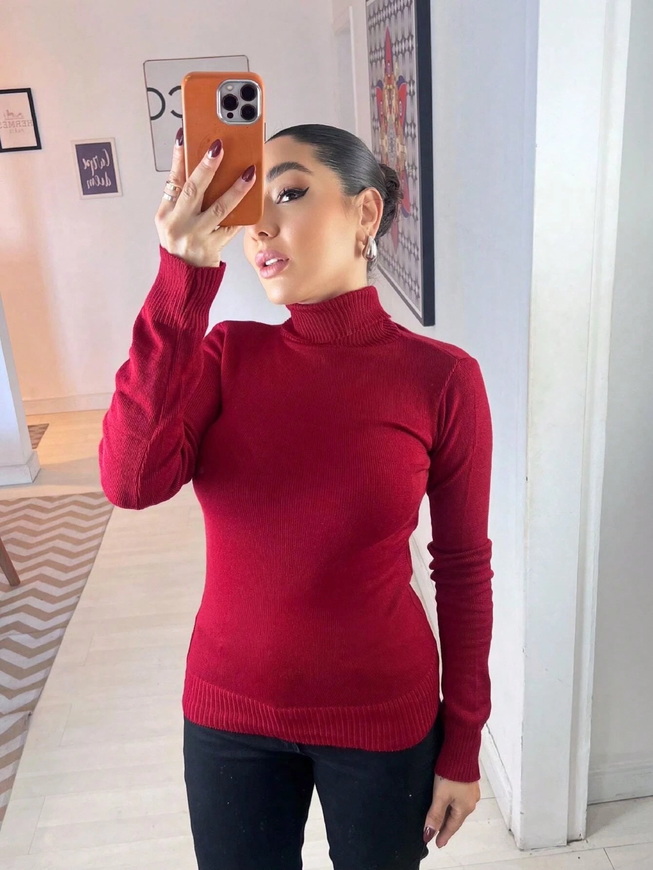 Blusa Tricot Linho Gola Alta La Basica Eastino Lindo Moda