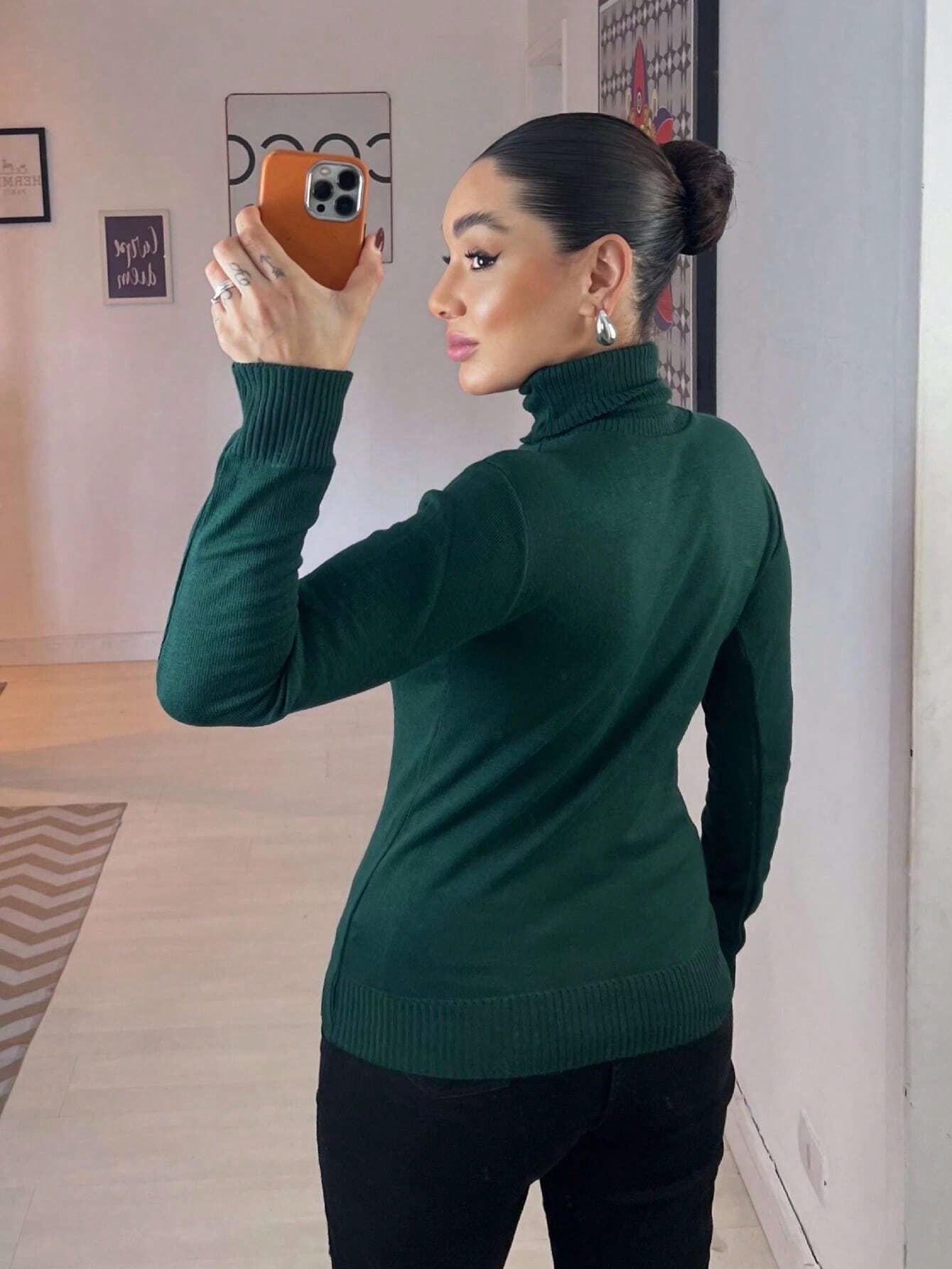 Blusa Tricot Linho Gola Alta La Basica Eastino Lindo Moda
