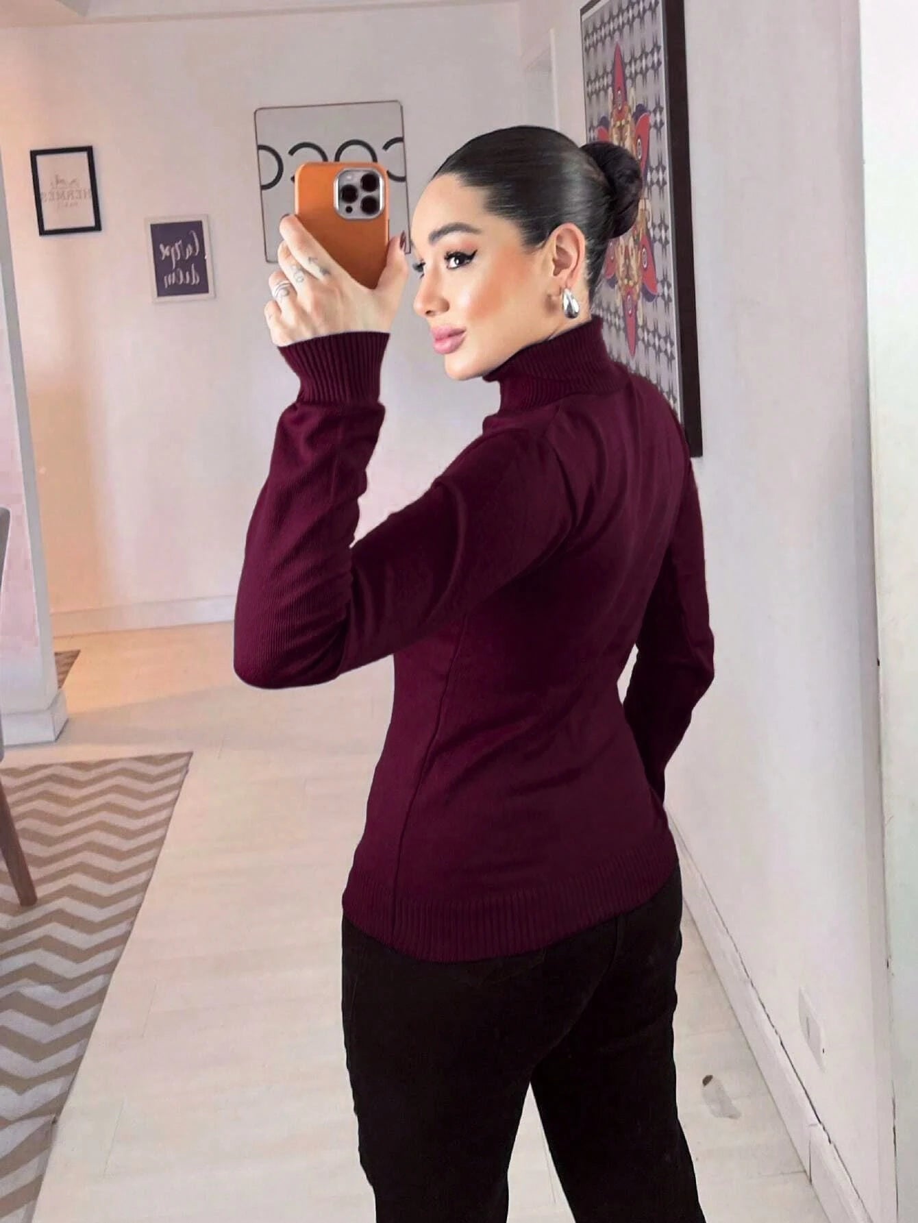 Blusa Tricot Linho Gola Alta La Basica Eastino Lindo Moda