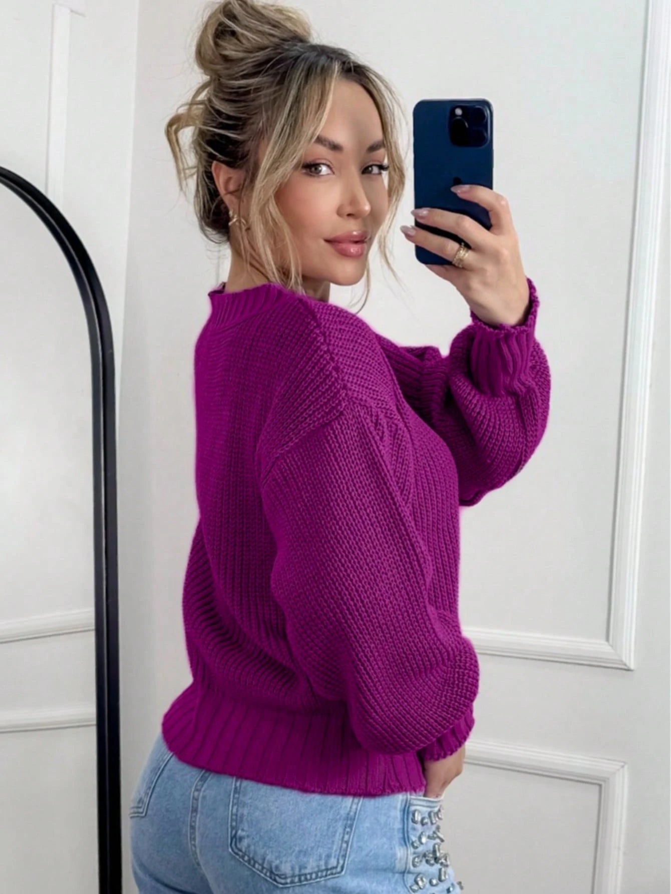 Vendedor Indicado
Blusa De Frio Suéter Trico Feminino Manga Bufante Longa Trança No Meio