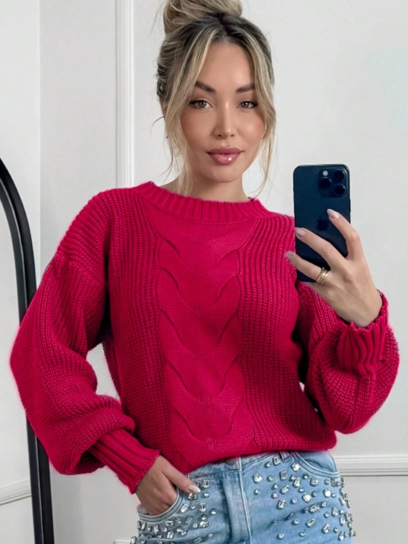 Vendedor Indicado
Blusa De Frio Suéter Trico Feminino Manga Bufante Longa Trança No Meio