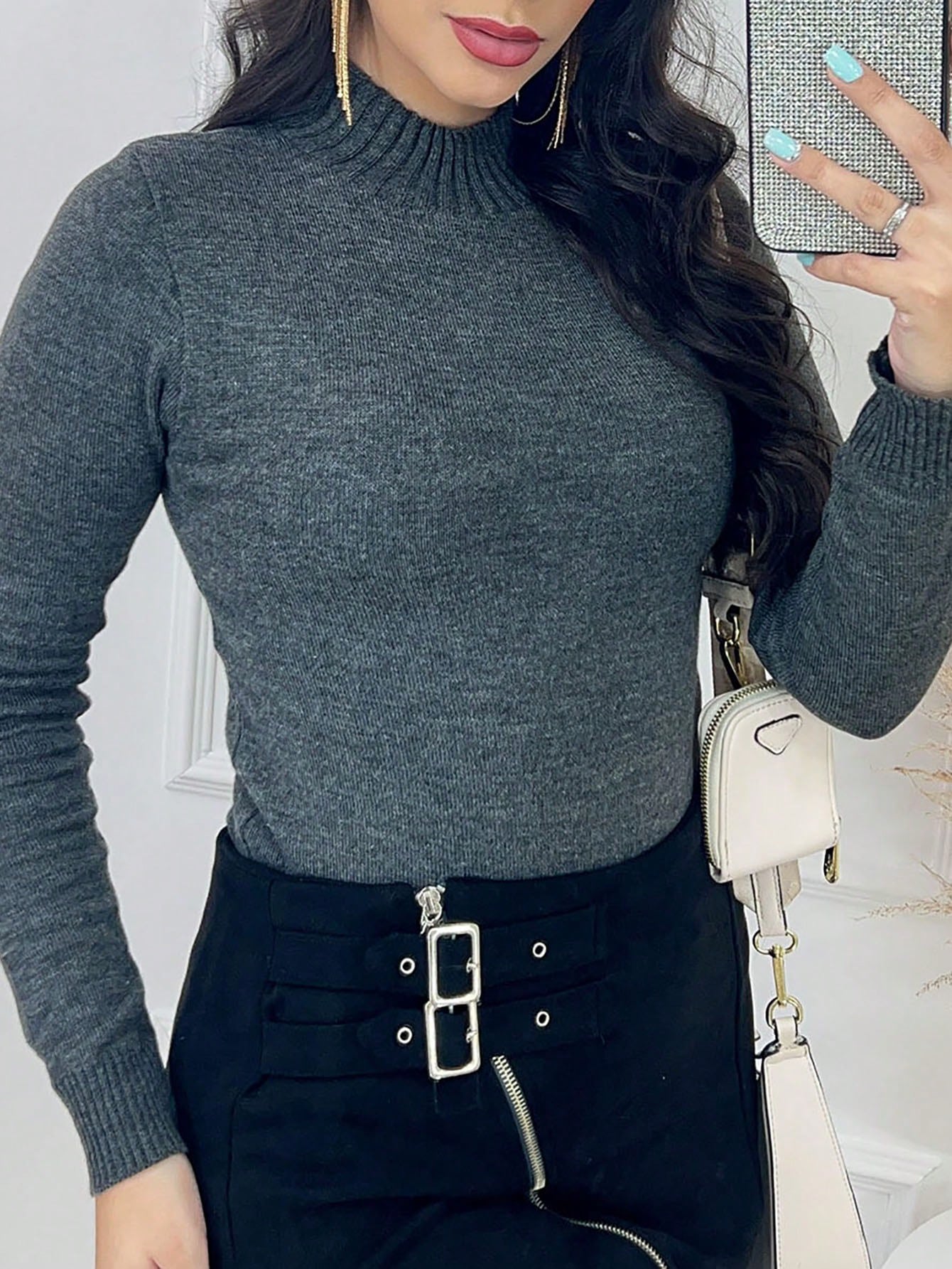 Vendedor Indicado
Simples Casual Malhado blusa linha lastano fina feminina