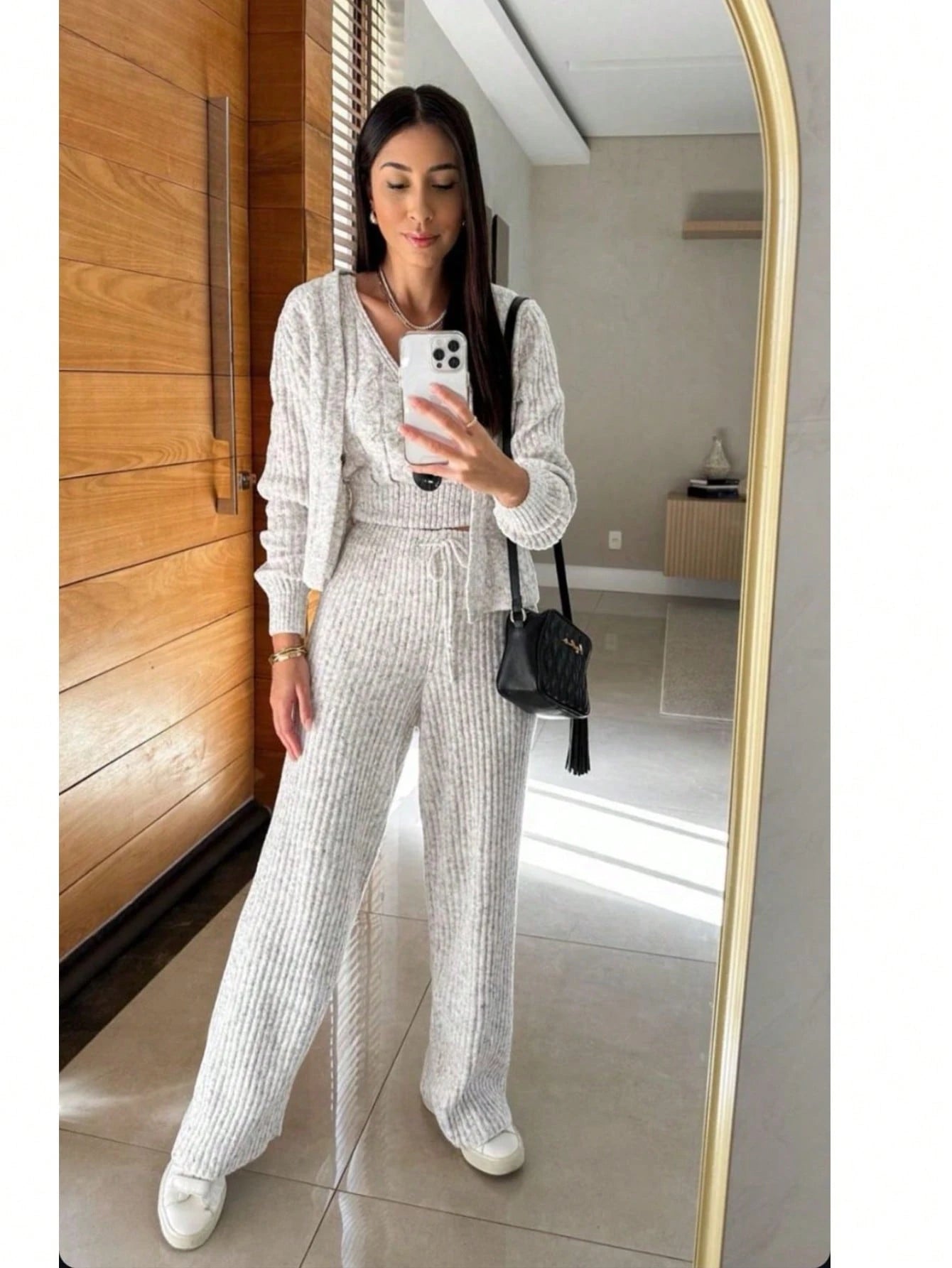 Conjunto Simples Carro Salto alto Casual Fofo Sensual elegante Boho Tricô de malha Diário