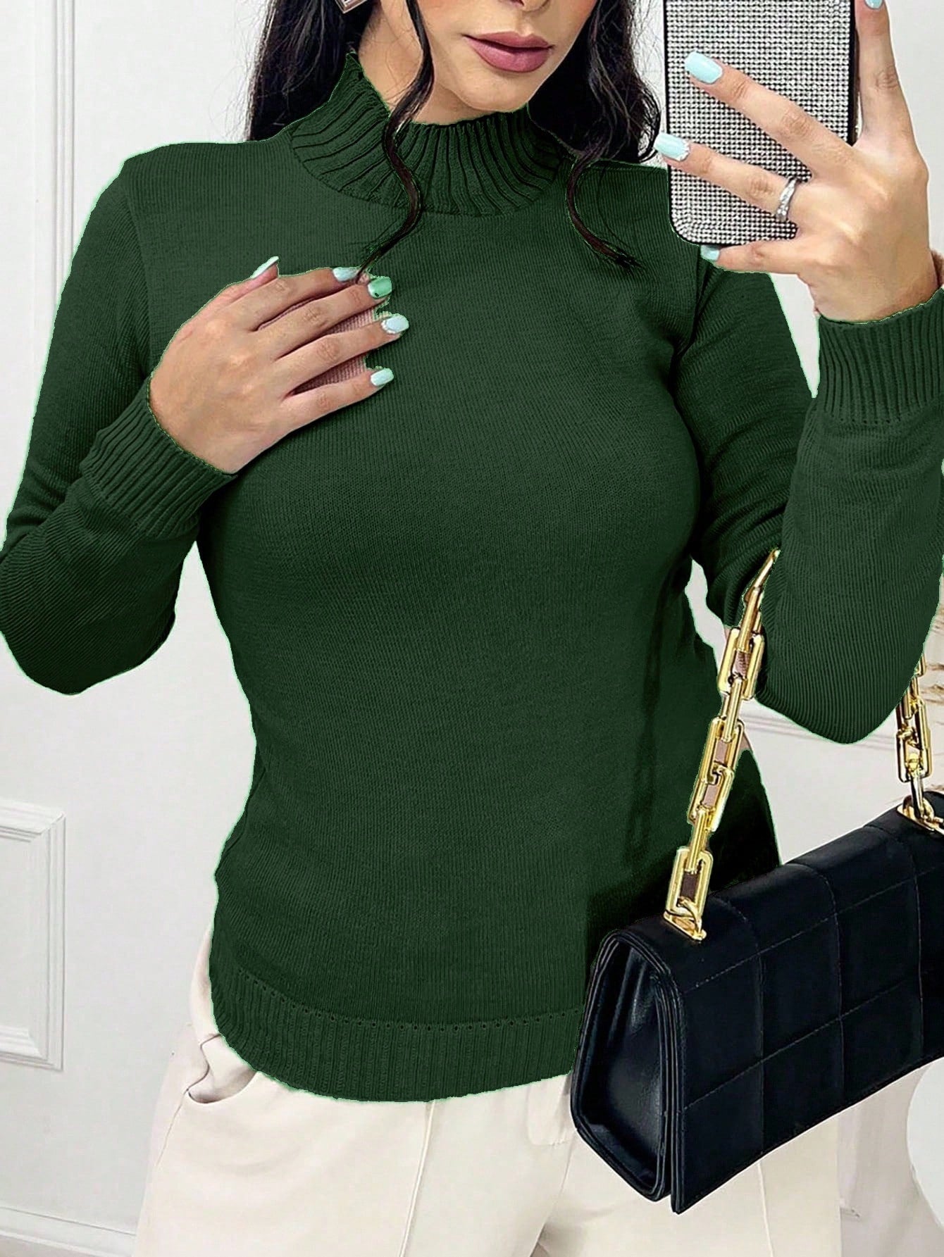 Vendedor Indicado
Simples Casual Malhado blusa linha lastano fina feminina