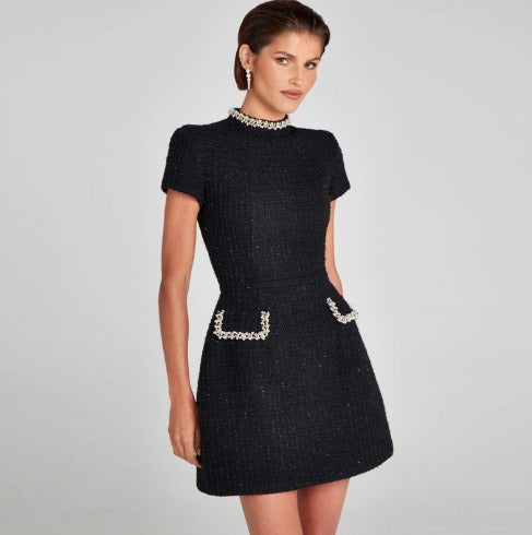 Vestido Curto Feminino Social Elegante de Tweed - Sofy