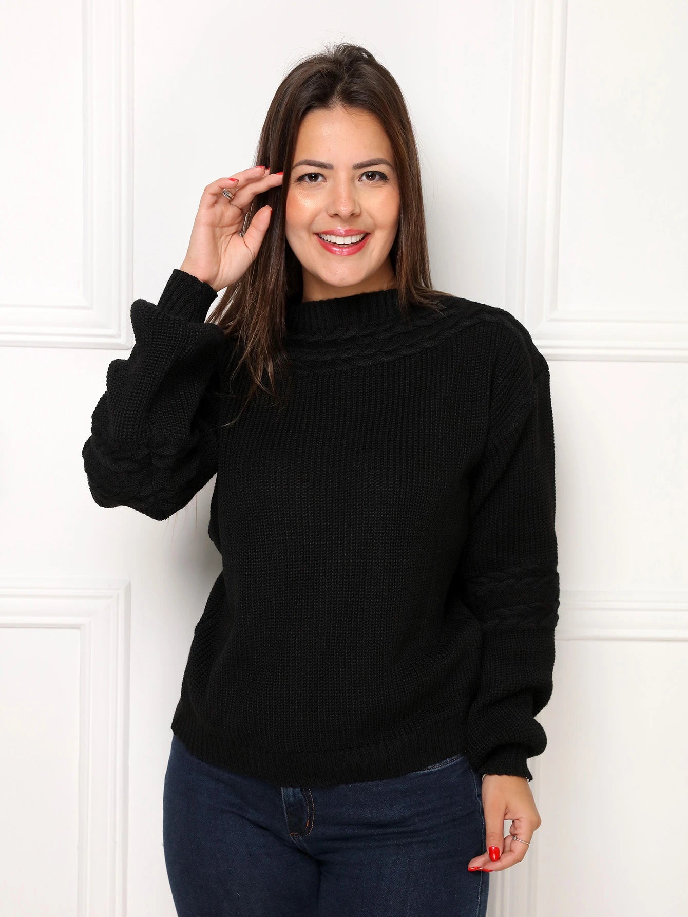 Vendedor Indicado
steve store moda feminina trico blusa manga longa com tranca moda outono e inverno