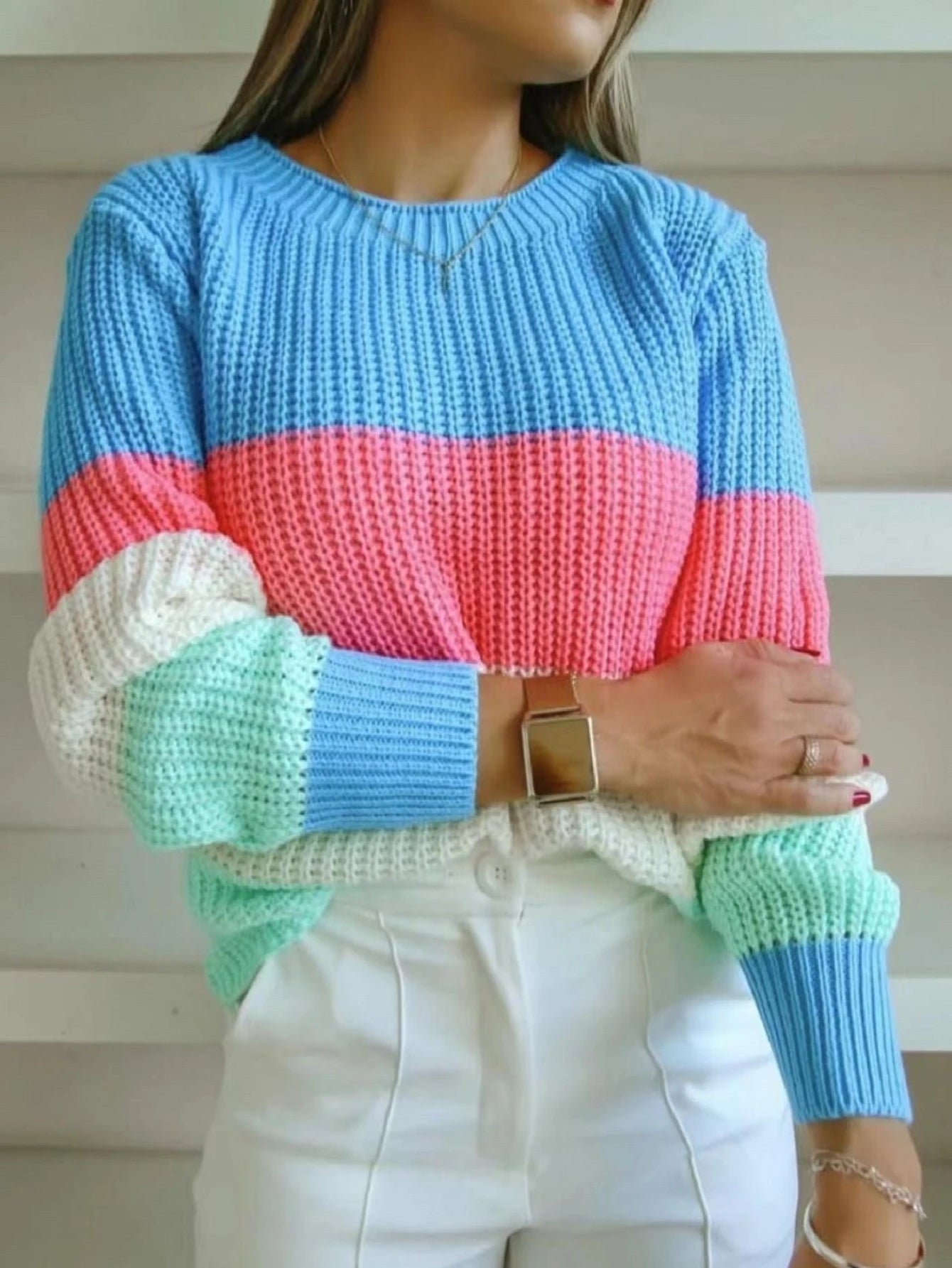Vendedor Indicado
Blusa Tricot Com Manga Longa Colorida Listrada Moda Blogueira Inverno 2023