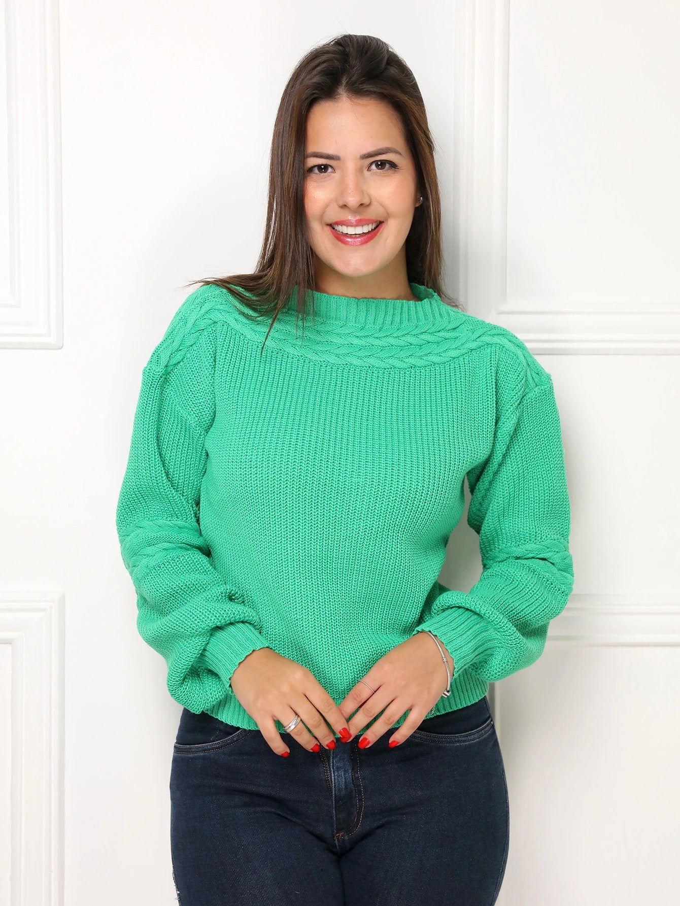 Vendedor Indicado
steve store moda feminina trico blusa manga longa com tranca moda outono e inverno
