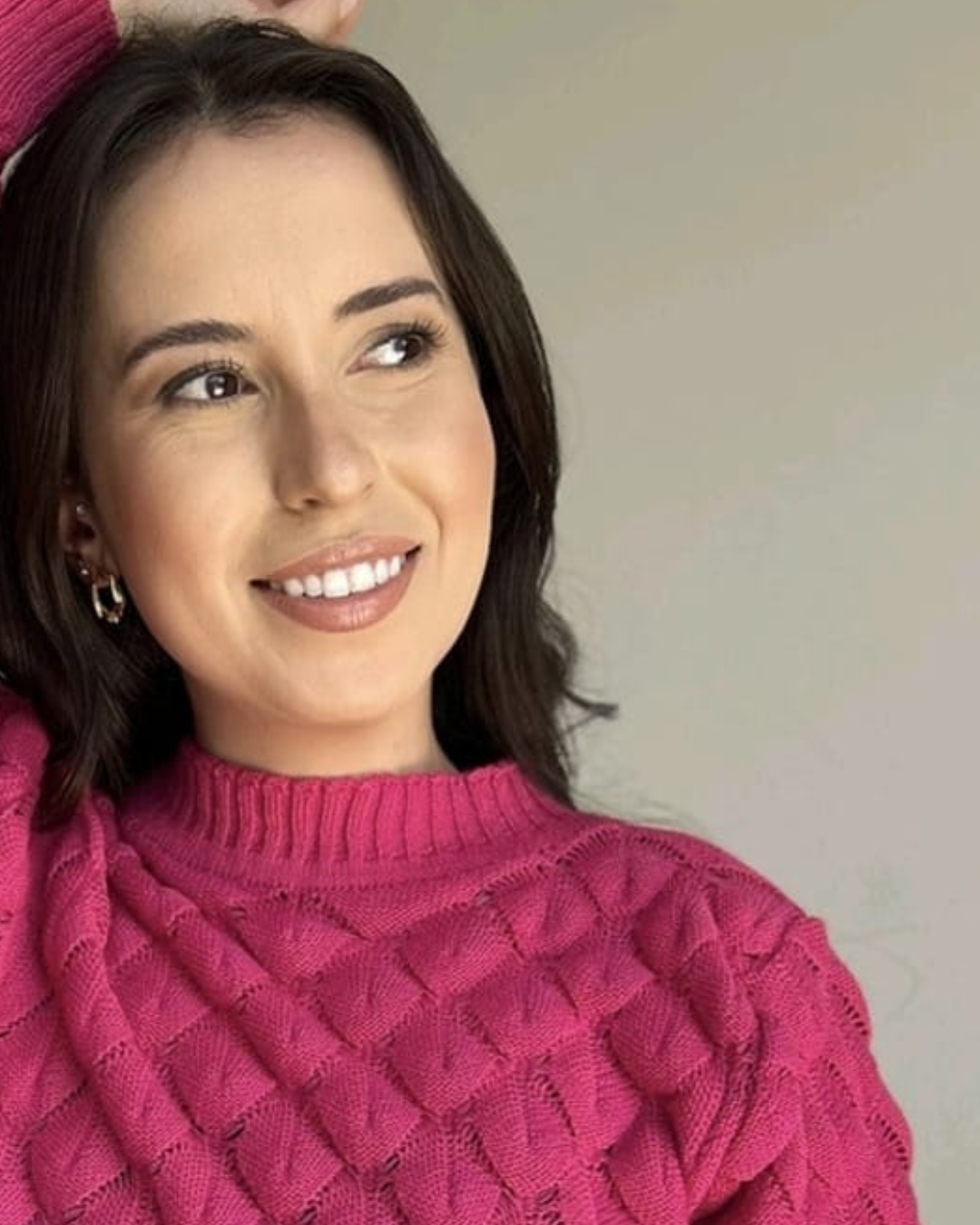 Suéter Feminina Malha Tricot Quente Coleção Inverno Blusa Cropped Desenho Escamas - Nataly