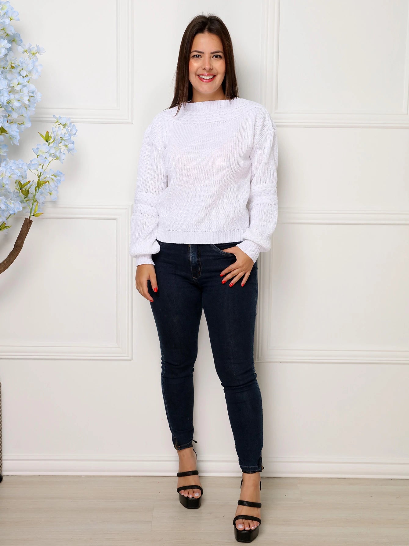 Vendedor Indicado
steve store moda feminina trico blusa manga longa com tranca moda outono e inverno