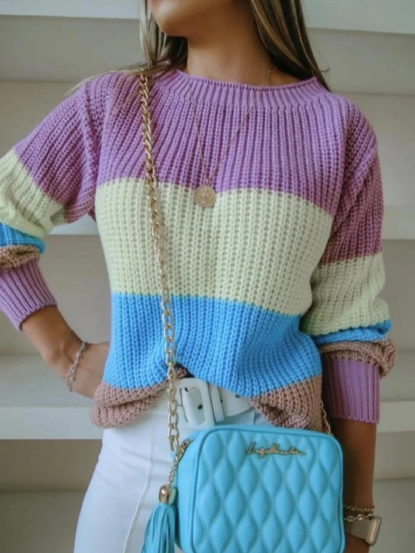 Vendedor Indicado
Blusa Tricot Com Manga Longa Colorida Listrada Moda Blogueira Inverno 2023