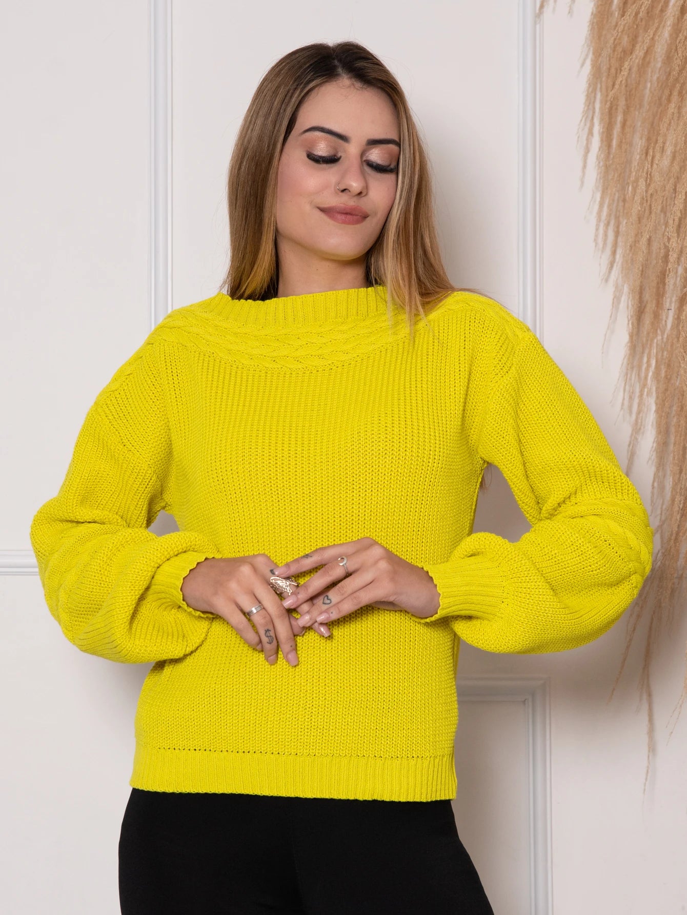 Vendedor Indicado
steve store moda feminina trico blusa manga longa com tranca moda outono e inverno