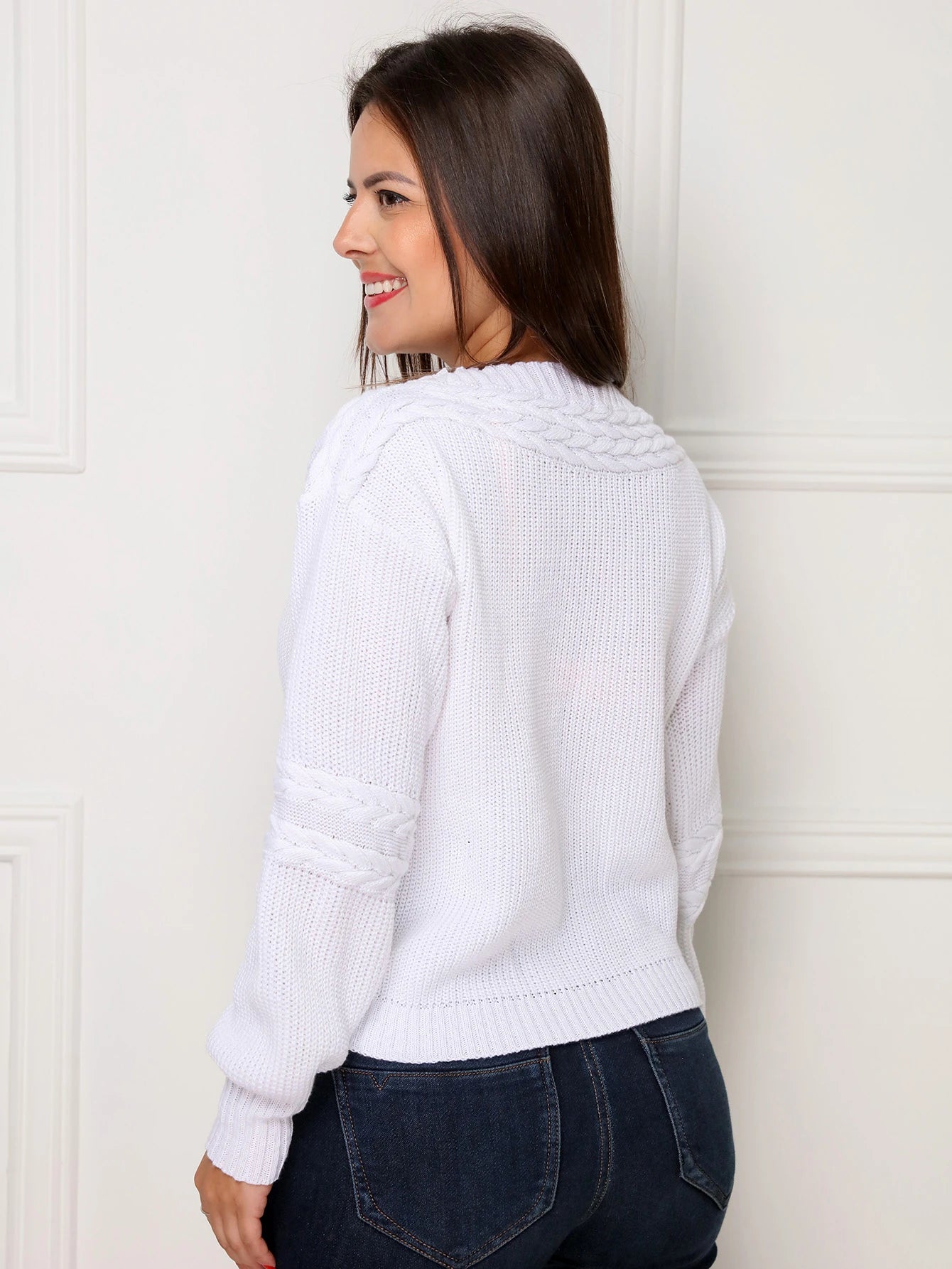 Vendedor Indicado
steve store moda feminina trico blusa manga longa com tranca moda outono e inverno