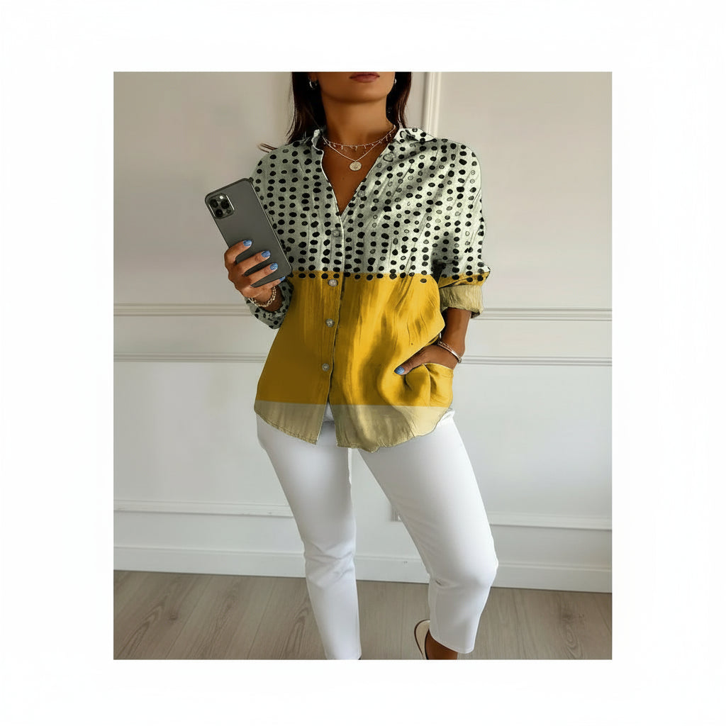 Camisa Feminina Estampa Digitais  Estilo Casual Fashion Tamanho P ao 5XG Plus Size Coleção Primavera - Verão 2026 - Eduarda