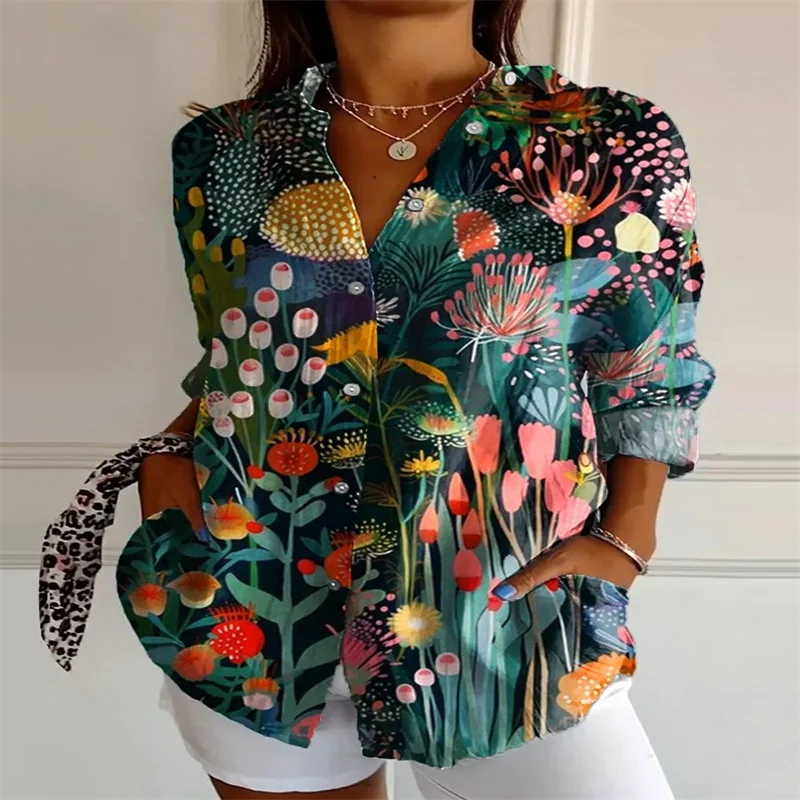 Camisa Feminina Estampa Digitais  Estilo Casual Fashion Tamanho P ao 5XG Plus Size Coleção Primavera - Verão 2026 - Eduarda