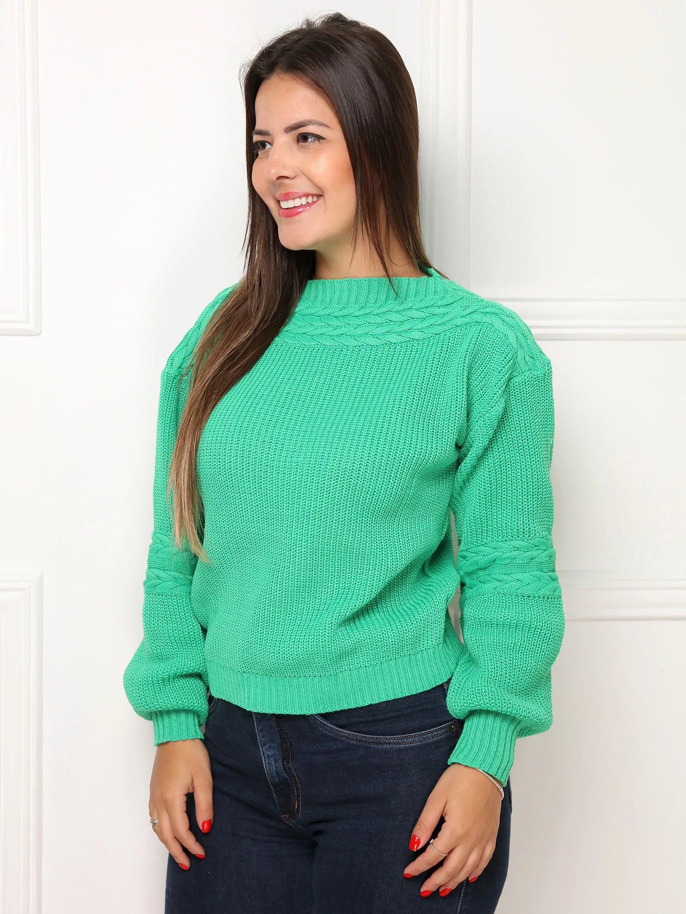 Vendedor Indicado
steve store moda feminina trico blusa manga longa com tranca moda outono e inverno