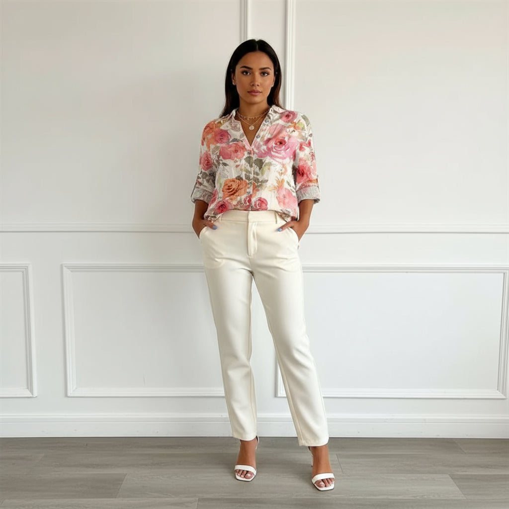 Camisa Feminina Estampa Digitais  Estilo Casual Fashion Tamanho P ao 5XG Plus Size Coleção Primavera - Verão 2026 - Eduarda