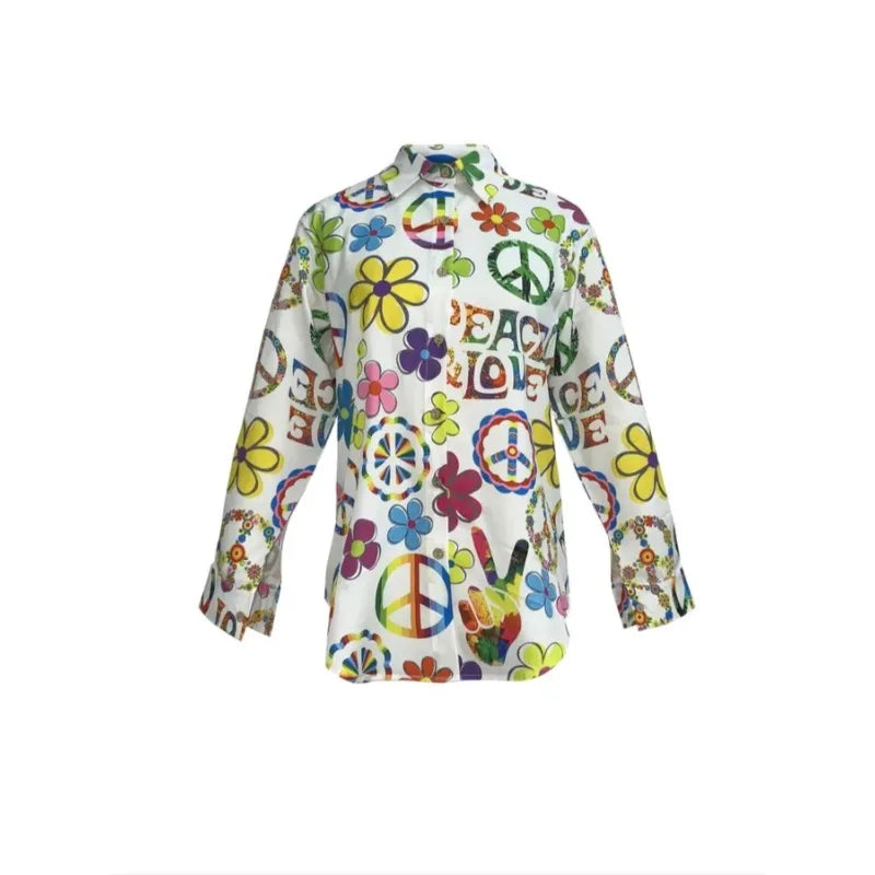 Blusa Camisão Feminino Plus Size Estampa Digital Coleção Primavera - Verão 2026 - Luzia