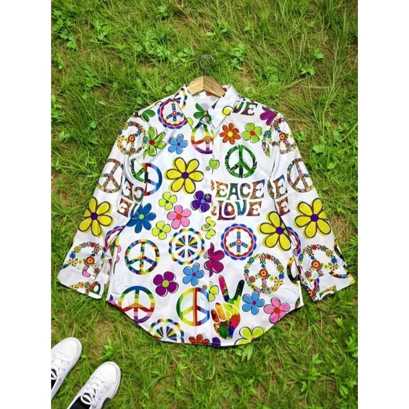 Blusa Camisão Feminino Plus Size Estampa Digital Coleção Primavera - Verão 2026 - Luzia