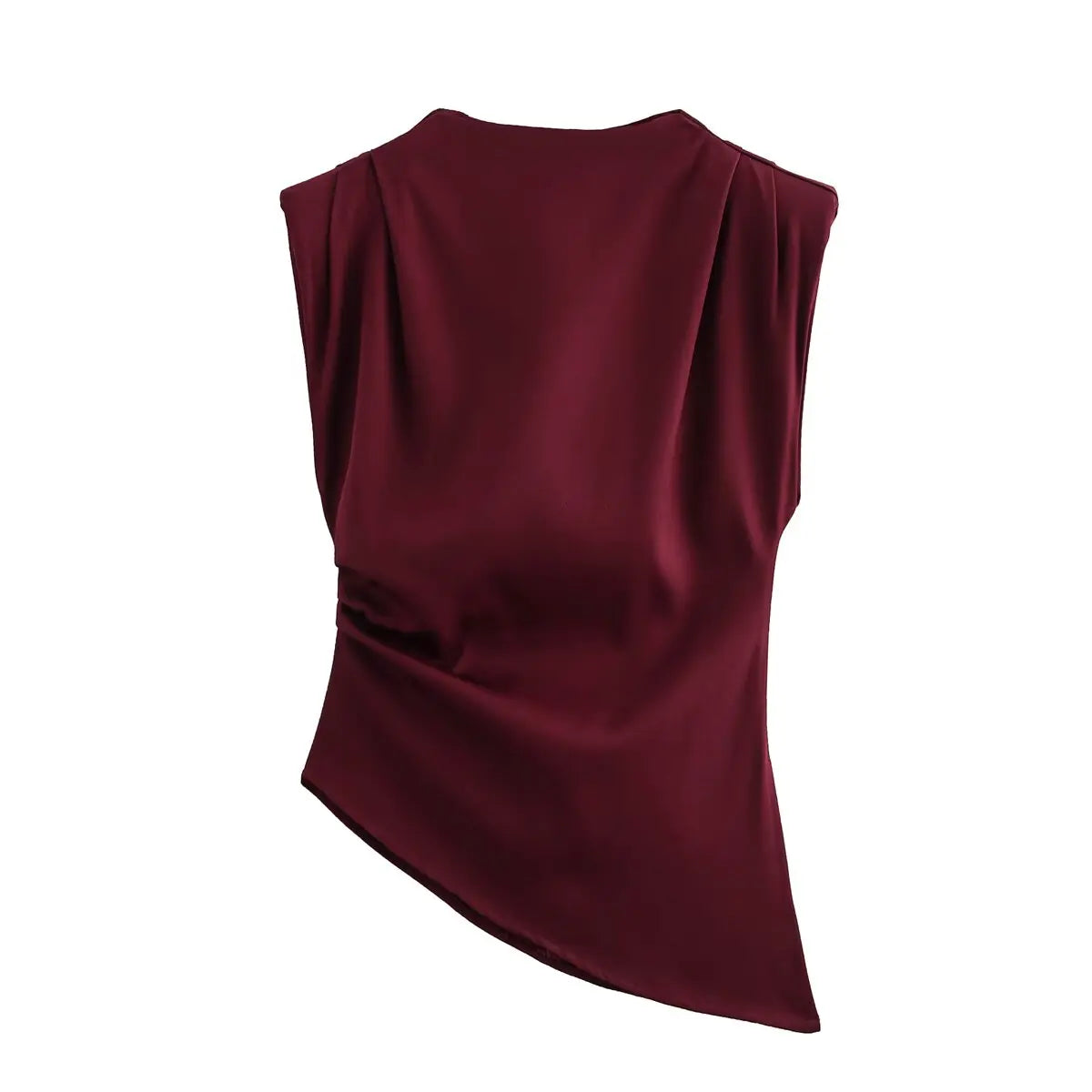 Blusa Feminina Assimétrica Regata Elegante Gola Alta - Alex